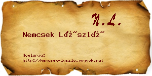 Nemcsek László névjegykártya